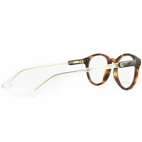 New Authentic Gucci Round Women's Eyeglasses Havana W/Demo Lens GG04850 003 - Picture 3 of 4
